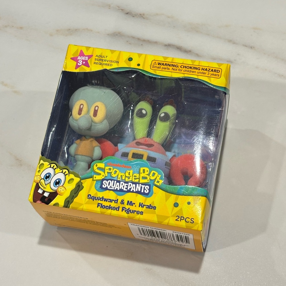 SpongeBob SquarePants Flocked Small Figurines Squidward Mr. Krabs